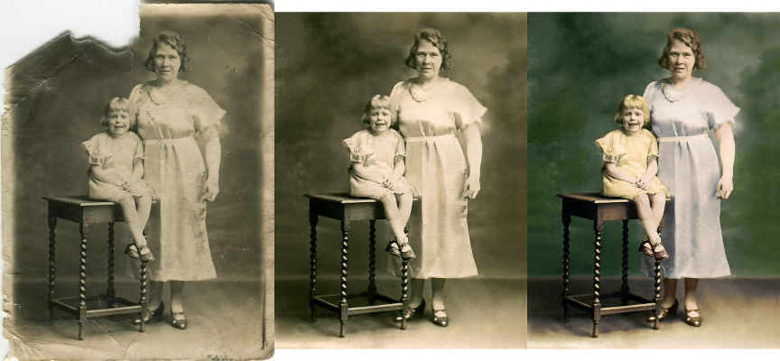 original photo gifts created from old pictures made into colour